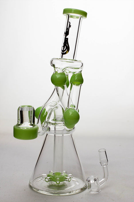 11" Three tube and shower head diffused recycler with a banger- - One Wholesale