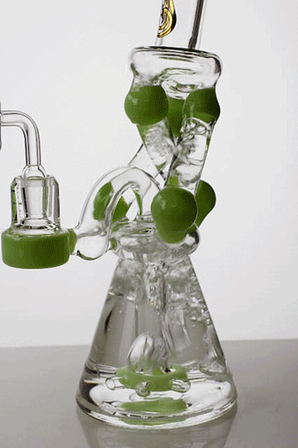 11" Three tube and shower head diffused recycler with a banger- - One Wholesale