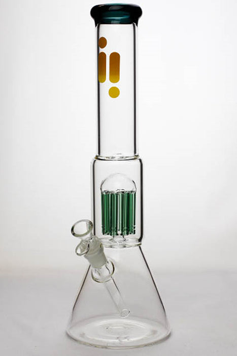 16" Infyniti 7 mm thickness single 8-arm glass water bong Beaker Bong ONE Teal