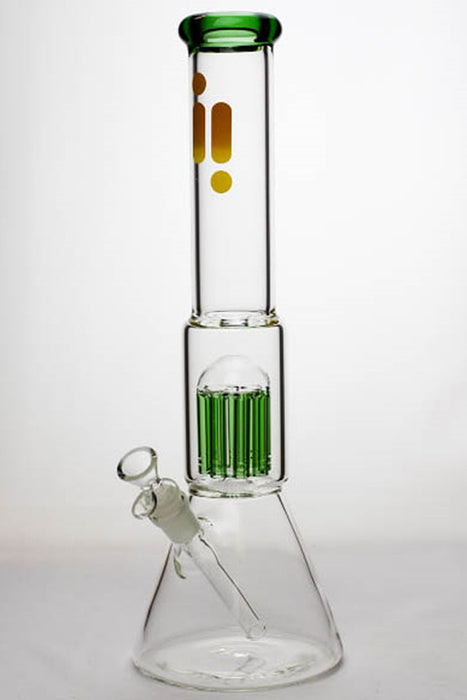 16" Infyniti 7 mm thickness single 8-arm glass water bong Beaker Bong ONE Green