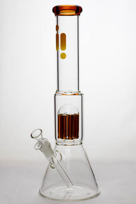 16" Infyniti 7 mm thickness single 8-arm glass water bong Beaker Bong ONE Amber