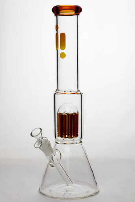 16" Infyniti 7 mm thickness single 8-arm glass water bong-Amber - One Wholesale