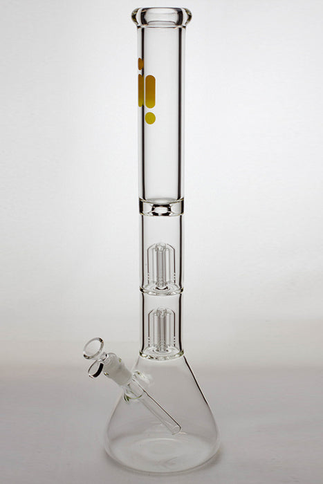 21" Infyniti 7 mm thickness dual 4-arm glass water bong-Clear - One Wholesale