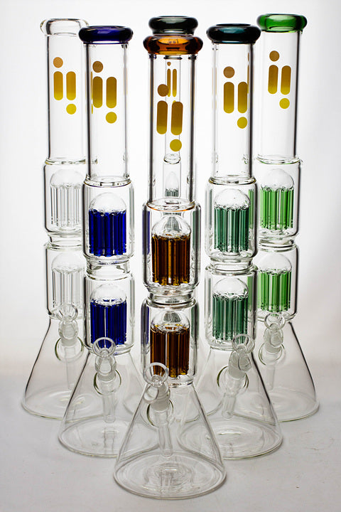 20" Infyniti 7 mm thickness Dual 8-arm glass water bong Glass Bong ONE