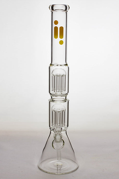 20" Infyniti 7 mm thickness Dual 8-arm glass water bong- - One Wholesale