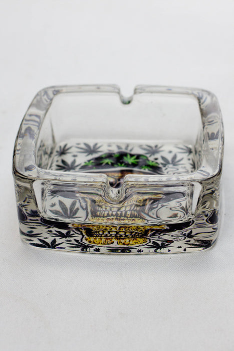 Square glass ashtray- - One Wholesale