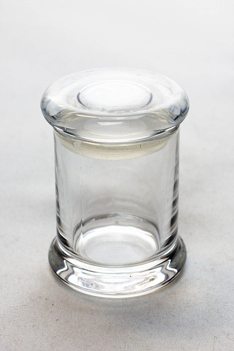 Heavy duty Glass stash 3 oz. Jars in a display case-Clear - One Wholesale