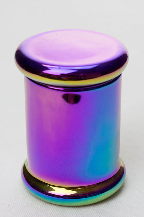 Heavy duty Glass stash 3 oz. Jars in a display case-Rainbow - One Wholesale