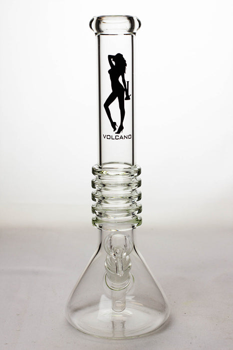 12" Volcano 5-ring beaker glass water bong- - One Wholesale