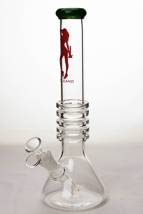 12" Volcano 5-ring beaker glass water bong-Teal - One Wholesale