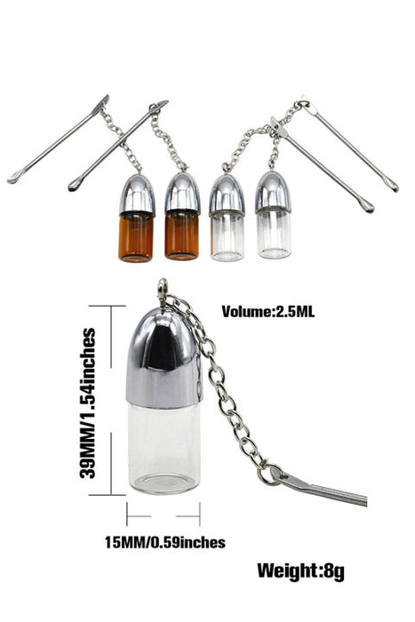 2.5 ml 24-Piece Glass Vials with metal spoon- - One Wholesale