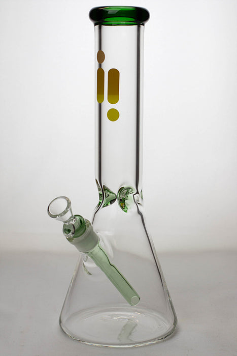 14" infyniti 7 mm glass beaker water bong-Green - One Wholesale