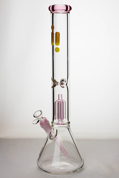 17.5" Infyniti 7 mm thickness single 4-arm glass water bong-Pink - One Wholesale