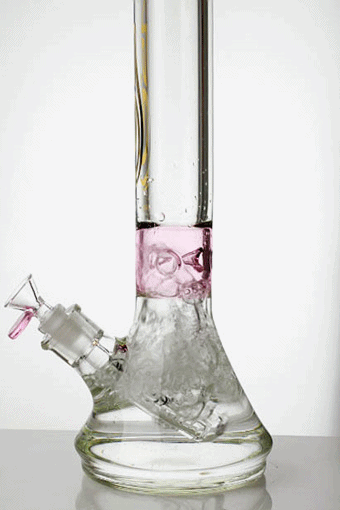 17.5" Genie 9mm color accented classic beaker bong Glass Bong ONE