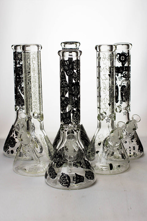 13.5" Glow in the dark heavy glass water bong Glass Bong ONE