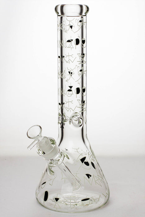 13.5" Glow in the dark heavy glass water bong-E - One Wholesale