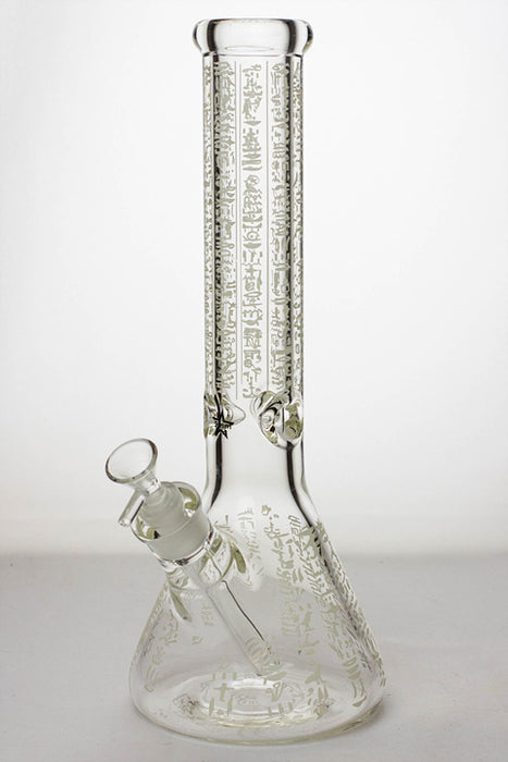 13.5" Glow in the dark heavy glass water bong-F - One Wholesale