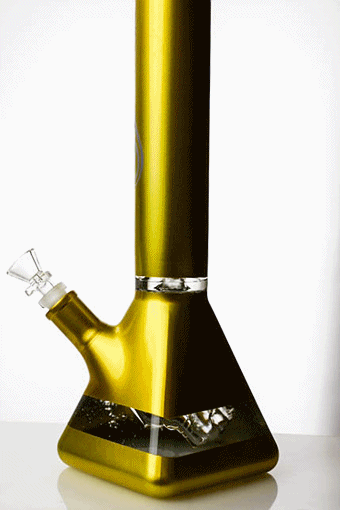 15" Genie 7 mm metallic pyramid beaker bong Glass Bong ONE