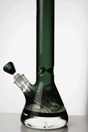 24" Genie 7 mm color-tube and clear-bottom beaker water bong Glass Bong ONE
