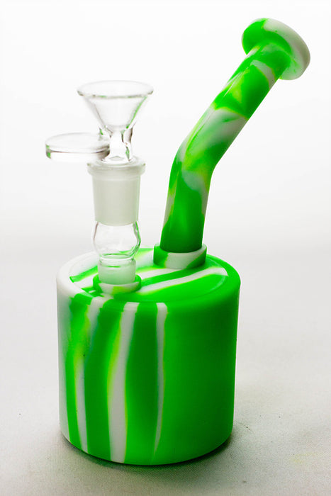 7" Detachable silicone bubbler Silicone Bong ONE Green