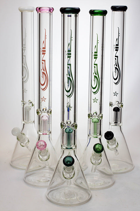 24" Genie 9 mm single percolator beaker water bong Glass Bong ONE