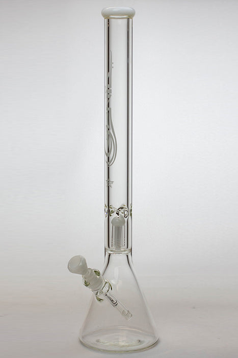 24" Genie 9 mm single percolator beaker water bong-White - One Wholesale