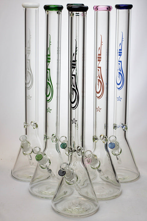 24" Genie 9 mm color accented beaker water bong Glass Bong ONE