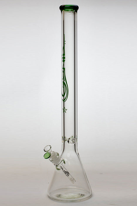 24" Genie 9 mm color accented beaker water bong-Green - One Wholesale