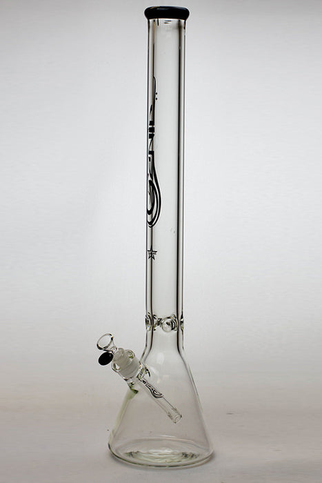 24" Genie 9 mm color accented beaker water bong-Black - One Wholesale