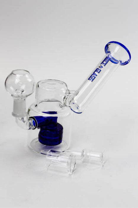 7 in. NG shower head oil rig with banger-Blue - One Wholesale