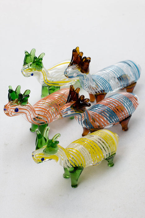 Standing Deer Small glass hand pipe- - One Wholesale
