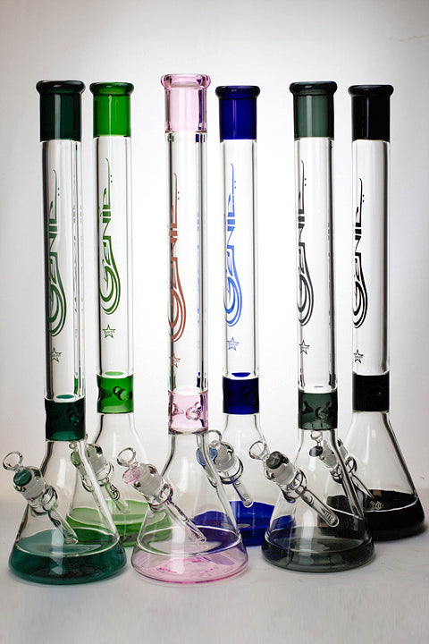 24" Genie 9 mm color accent wide base bong Bongs ONE