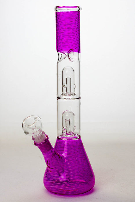 12 inches double dome percolator patterned beaker water bong