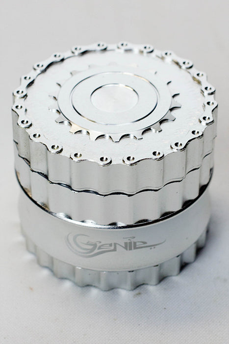 Genie chain and sprocket aluminium grinder-Silver - One Wholesale
