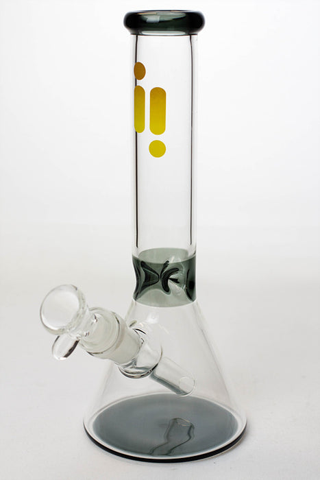 10" Infyniti color accented beaker glass water bong-Smoke - One Wholesale