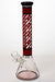 12" stripe glass beaker water bong-Red - One Wholesale