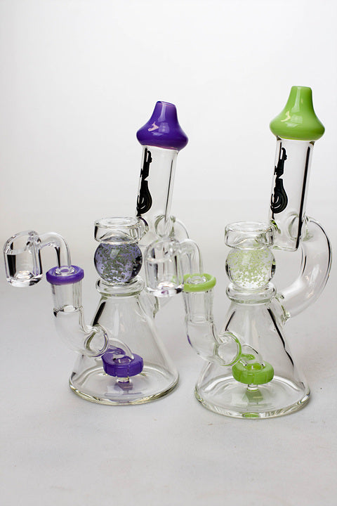 7.5" genie Grow in the dark glass ball Rig Glass Rig ONE