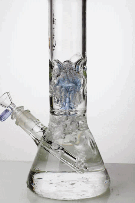 11" Genie short tree arms color accented glass water bong Bongs ONE