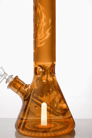 14" Metallic 7 mm sandblasted glass beaker water bong Glass Bong ONE