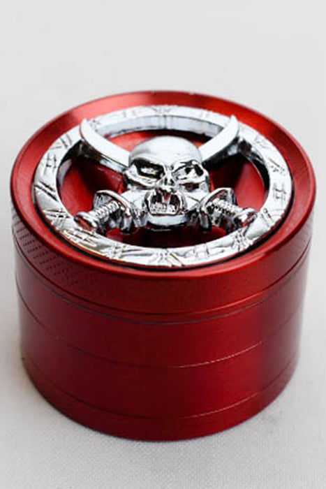 4 parts color grinder with a decoration lid-Red - One Wholesale