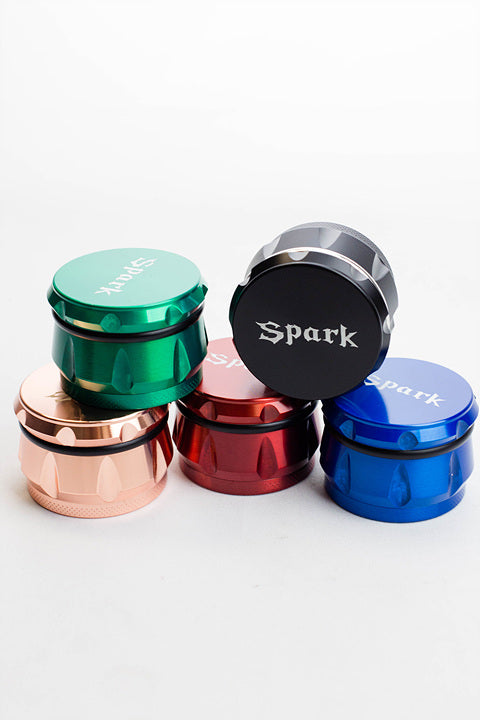 Spark 4 parts color herb grinder- - One Wholesale