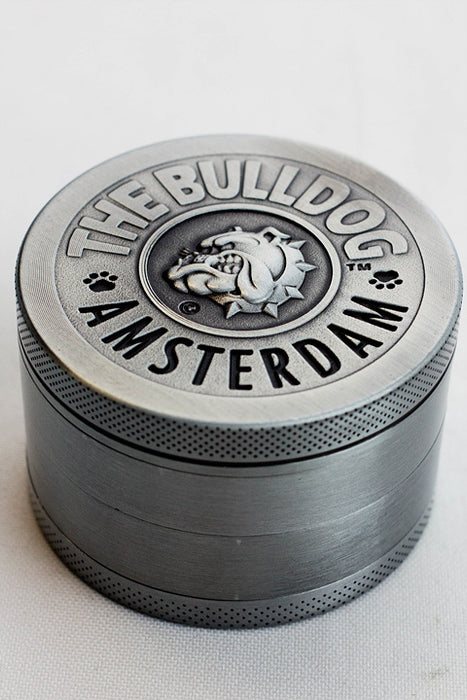 4 parts embossed Amsterdam Bulldog  grinder-Silver - One Wholesale