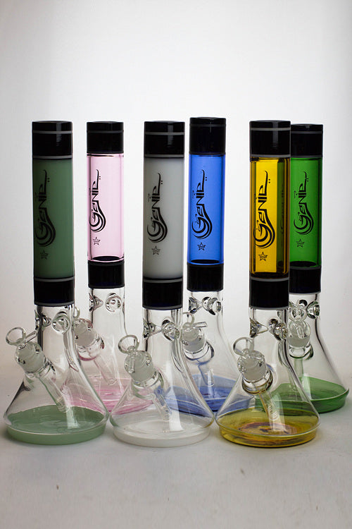 15.5" Genie two tone 9 mm glass beaker water bong Glass Bong ONE