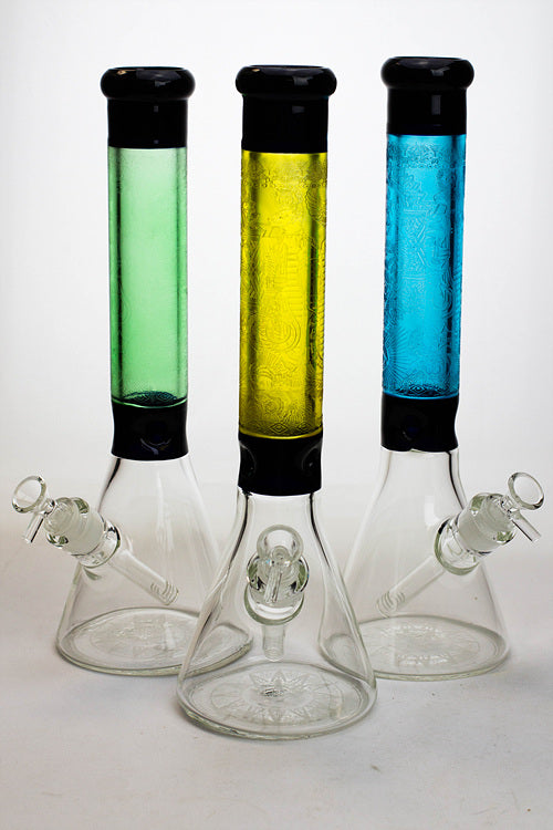 15" Genie 9 mm sandblasted artwork glass water bong Glass Bong ONE
