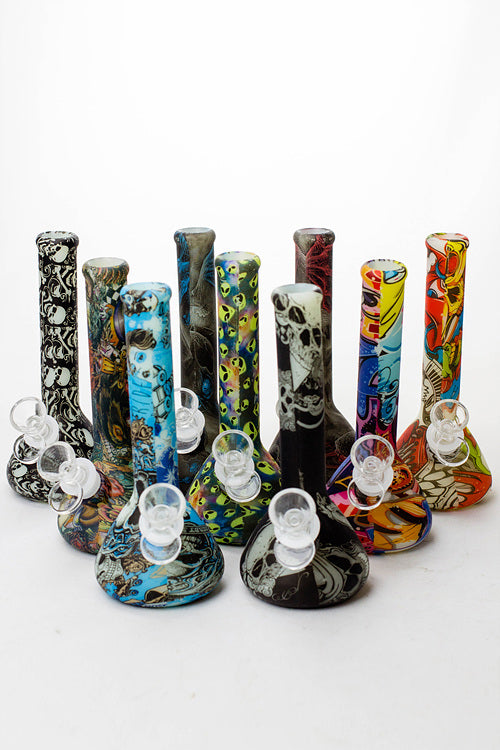 7.5" Glow in the dark silicone tube mini water bong Silicone Pipe ONE