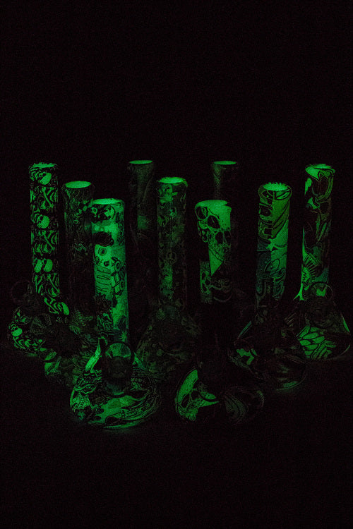 7.5" Glow in the dark silicone tube mini water bong Silicone Pipe ONE
