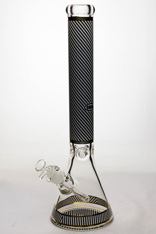 18" mosaic pattern 9 mm glass beaker bong Glass Bong ONE White
