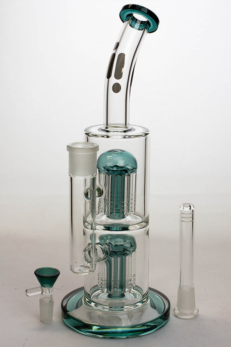 12" Infyniti dual tree-arm percolator glass bong- - One Wholesale