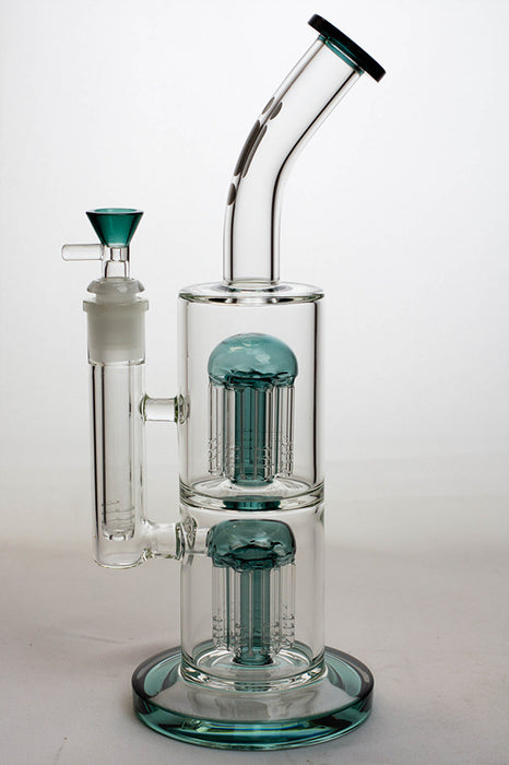 12" Infyniti dual tree-arm percolator glass bong- - One Wholesale