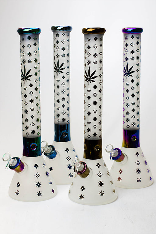 18" LEAF 7 mm frost glass beaker bong Glass Bong ONE